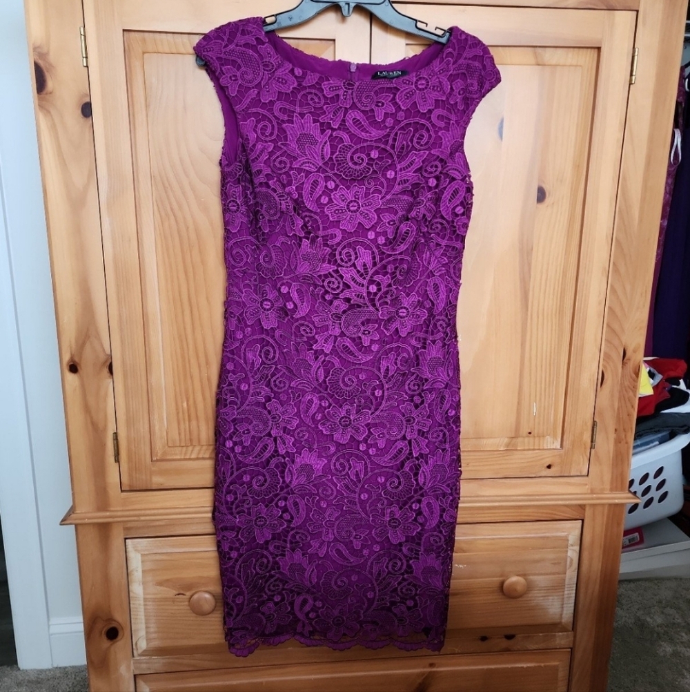 Ralph Lauren Purple Lace Dress